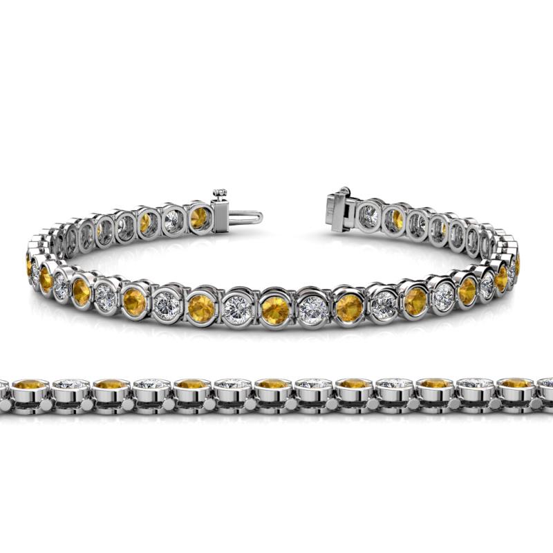 Tiara 3.10 mm Citrine and Lab Grown Diamond Eternity Tennis Bracelet 