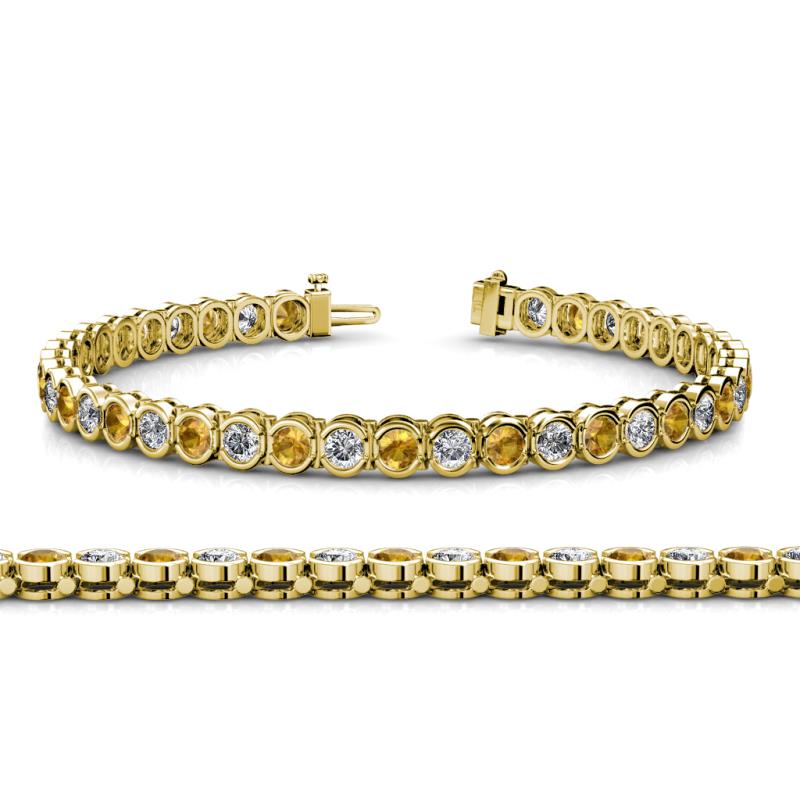 Tiara 3.10 mm Citrine and Lab Grown Diamond Eternity Tennis Bracelet 