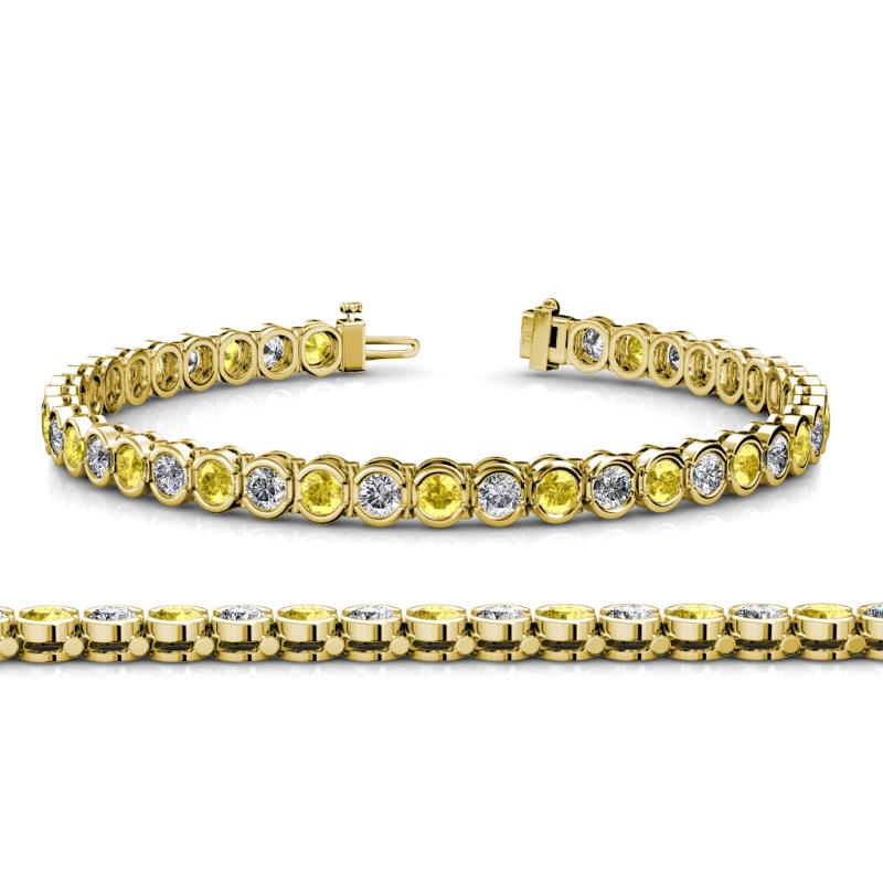 Tiara 3.10 mm Yellow Sapphire and Lab Grown Diamond Eternity Tennis Bracelet 