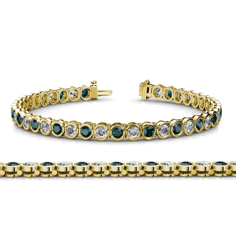 Tiara 3.10 mm London Blue Topaz and Lab Grown Diamond Eternity Tennis Bracelet 