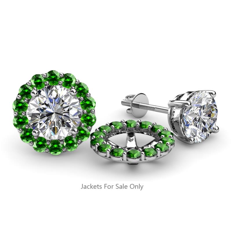 Serena 1.03 ctw (2.00 mm) Round Green Garnet Jackets Earrings 