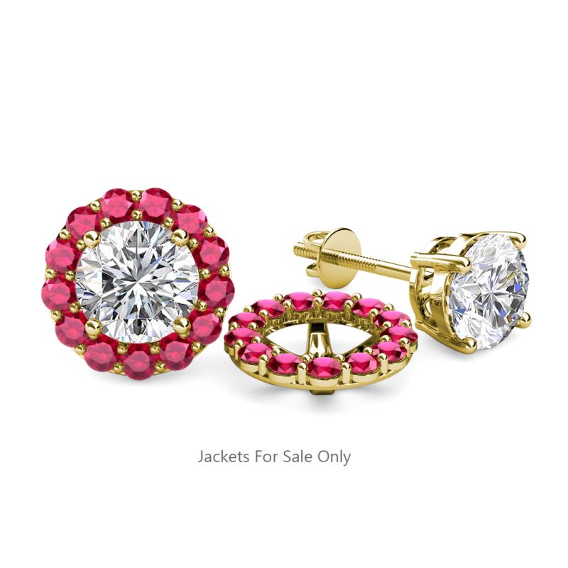 Serena 0.91 ctw (2.00 mm) Round Ruby Jackets Earrings 