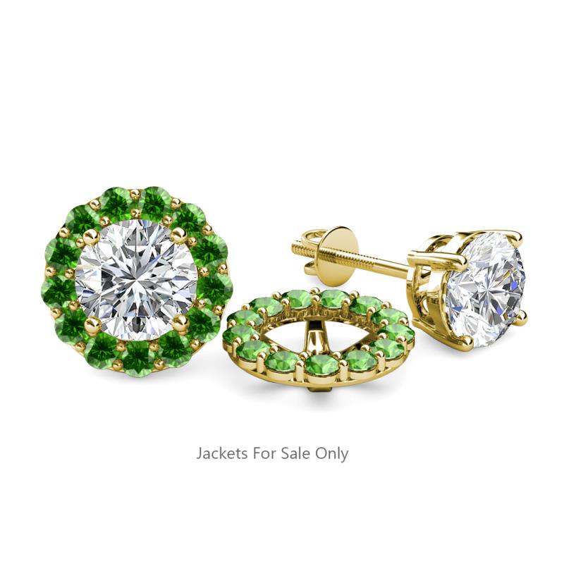 Serena 0.78 ctw (2.00 mm) Round Green Garnet Jackets Earrings 