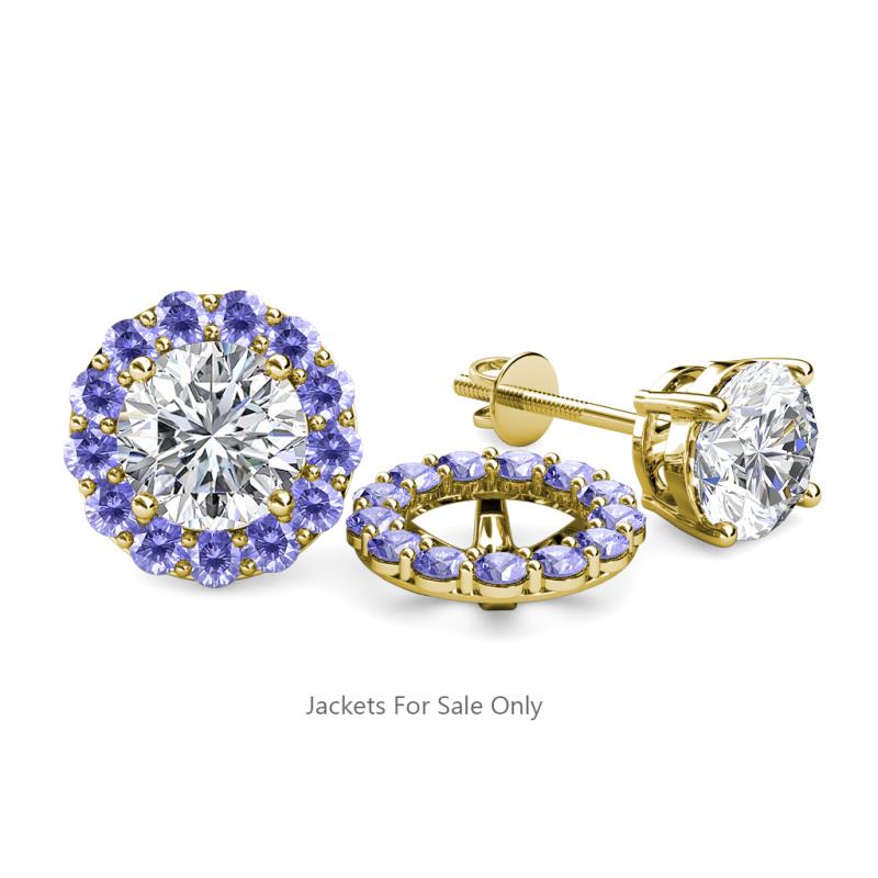 Serena 0.73 ctw (2.00 mm) Round Tanzanite Jackets Earrings 