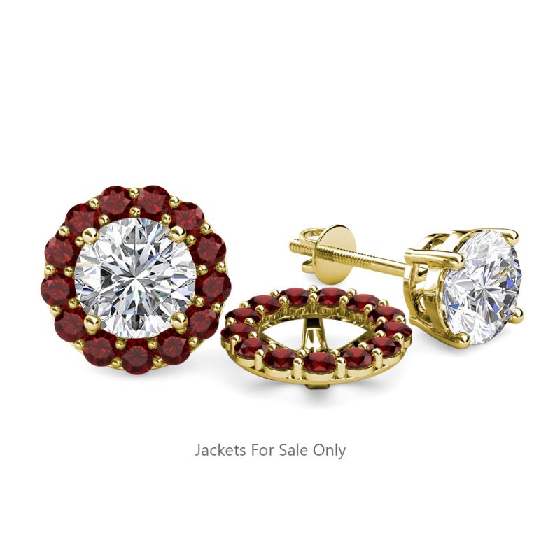 Serena 1.30 ctw (2.00 mm) Round Red Garnet Jackets Earrings 