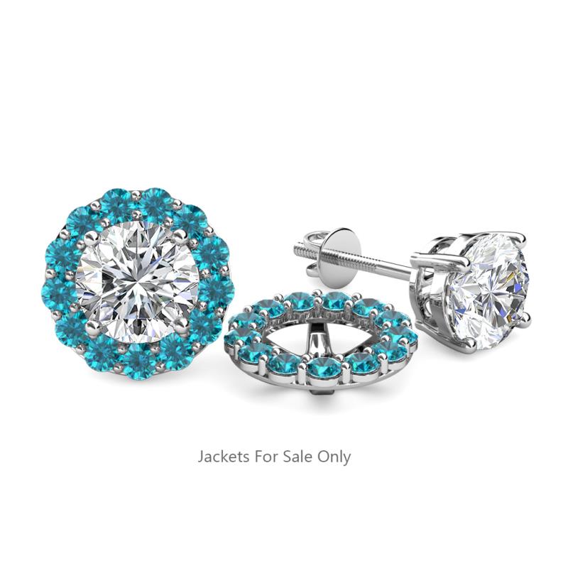 Serena 0.65 ctw (2.00 mm) Round London Blue Topaz Jackets Earrings 
