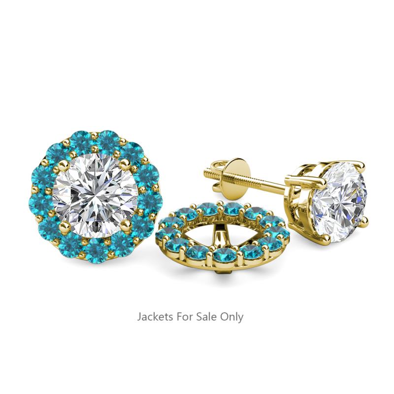 Serena 0.65 ctw (2.00 mm) Round London Blue Topaz Jackets Earrings 