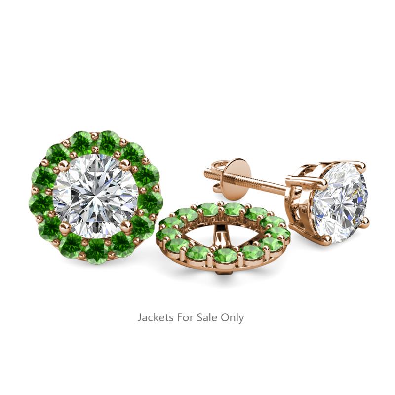 Serena 0.78 ctw (2.00 mm) Round Green Garnet Jackets Earrings 