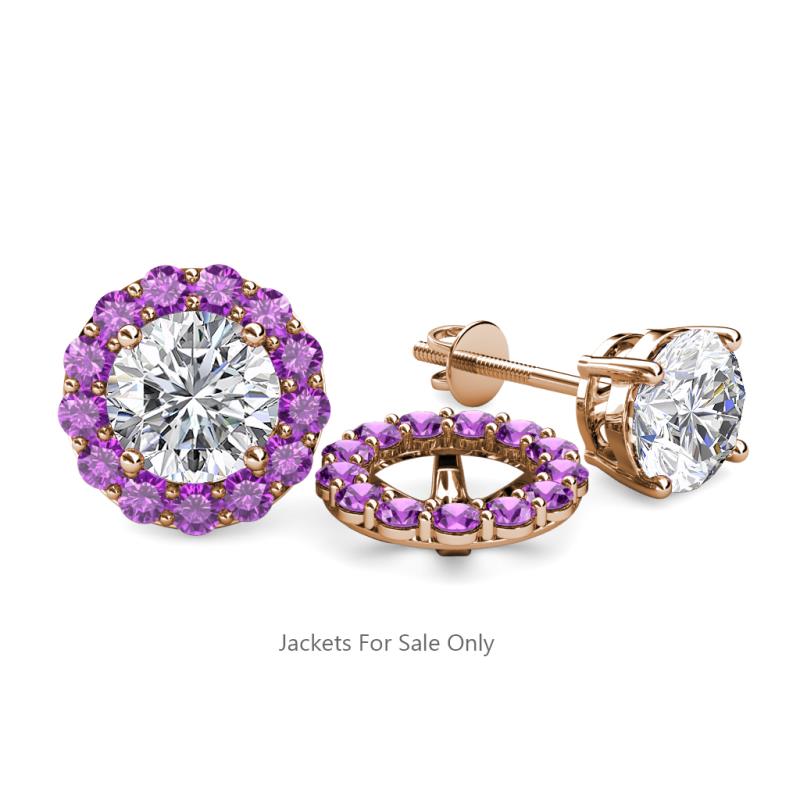 Serena 0.57 ctw (2.00 mm) Round Amethyst Jackets Earrings 