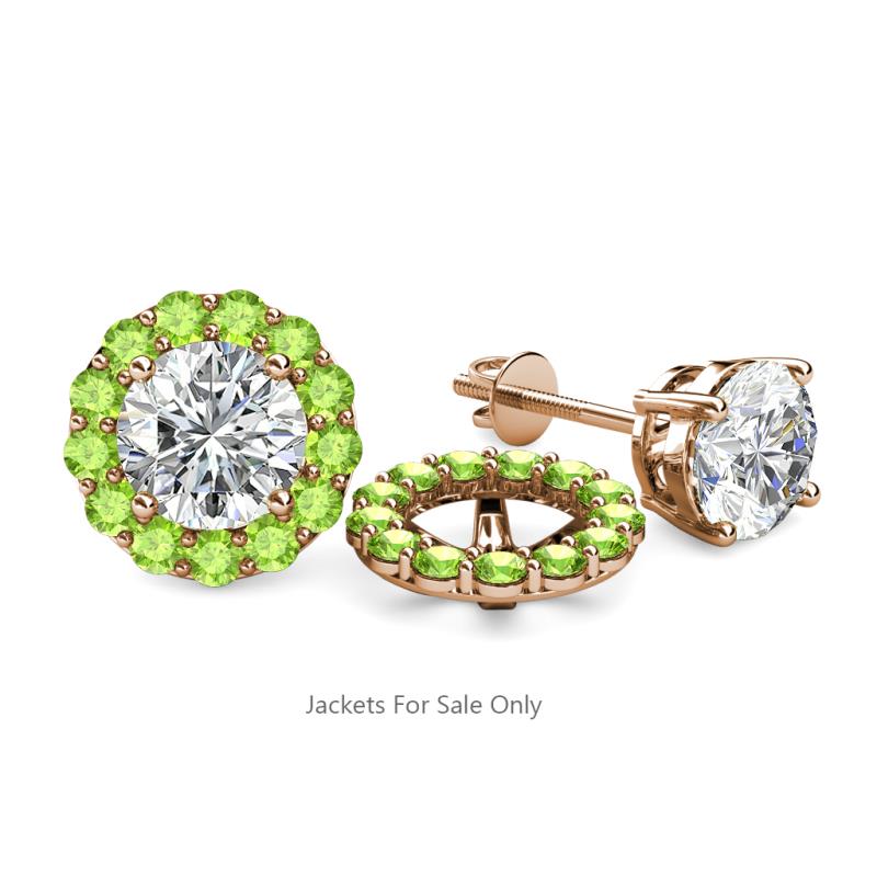 Serena 0.96 ctw (2.00 mm) Round Peridot Jackets Earrings 