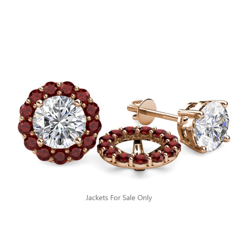 Serena 1.30 ctw (2.00 mm) Round Red Garnet Jackets Earrings 