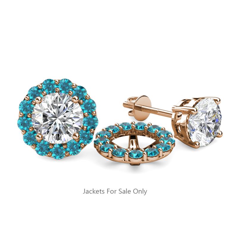 Serena 0.65 ctw (2.00 mm) Round London Blue Topaz Jackets Earrings 