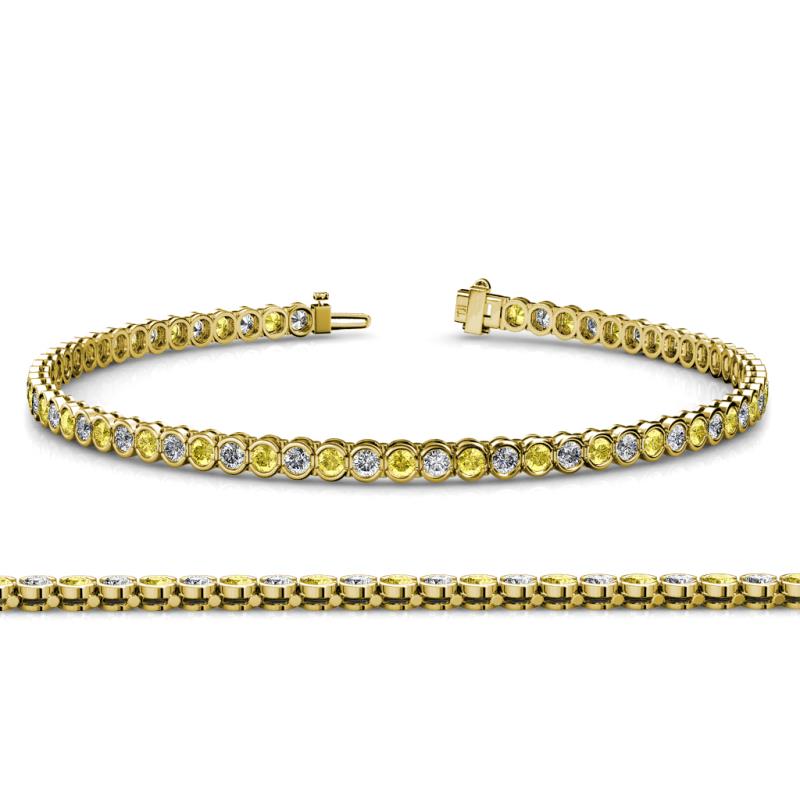 Tiara 2.60 mm Yellow Sapphire and Lab Grown Diamond Eternity Tennis Bracelet 