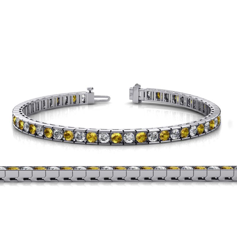 Abril 3.10 mm Citrine and Diamond Eternity Tennis Bracelet 