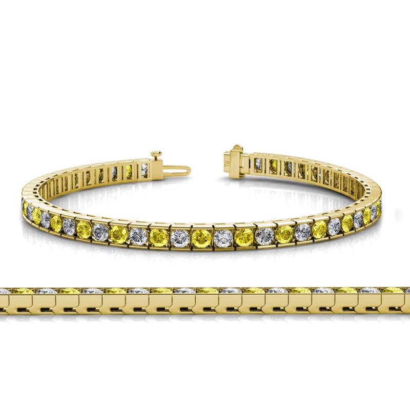 Abril 3.10 mm Yellow Sapphire and Diamond Eternity Tennis Bracelet 