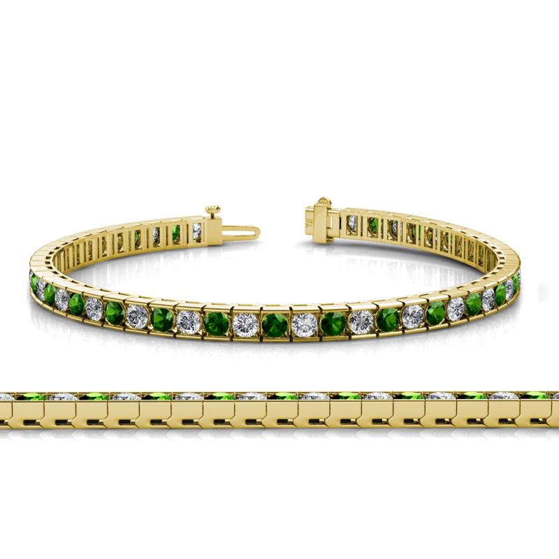 Abril 3.10 mm Green Garnet and Lab Grown Diamond Eternity Tennis Bracelet 