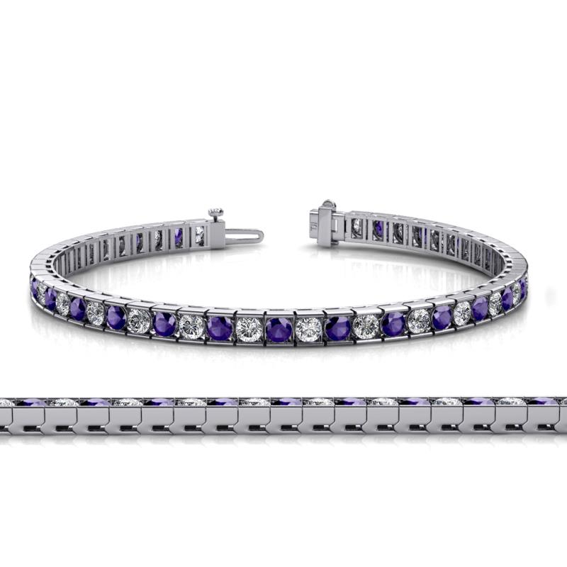 Abril 3.10 mm Iolite and Lab Grown Diamond Eternity Tennis Bracelet 