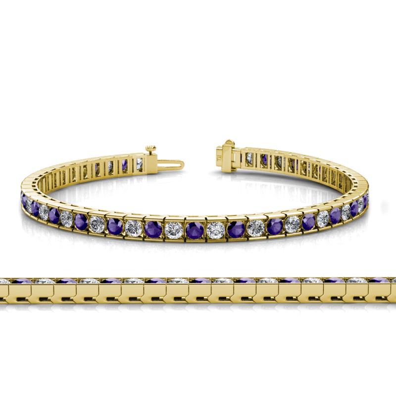 Abril 3.10 mm Iolite and Lab Grown Diamond Eternity Tennis Bracelet 