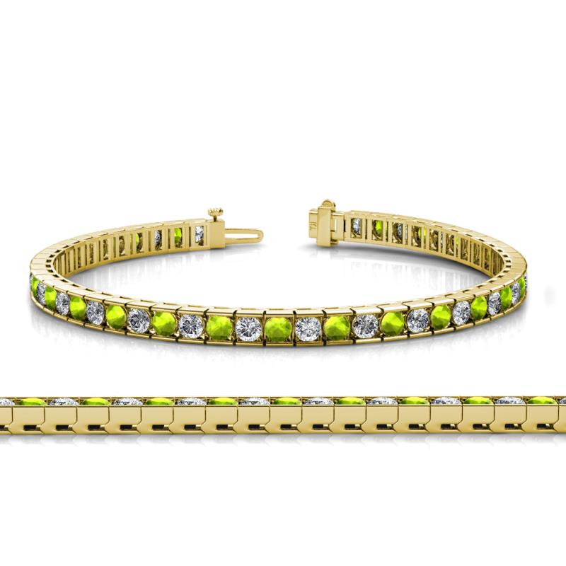 Abril 3.10 mm Peridot and Lab Grown Diamond Eternity Tennis Bracelet 