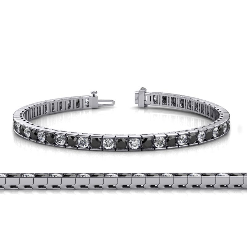 Abril 3.10 mm Black and White Lab Grown Diamond Eternity Tennis Bracelet 