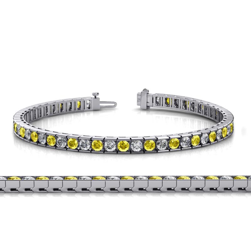 Abril 3.10 mm Yellow Sapphire and Lab Grown Diamond Eternity Tennis Bracelet 