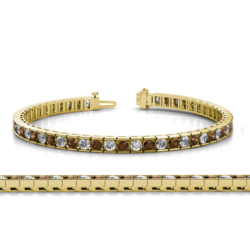 Abril 3.10 mm Smoky Quartz and Lab Grown Diamond Eternity Tennis Bracelet 