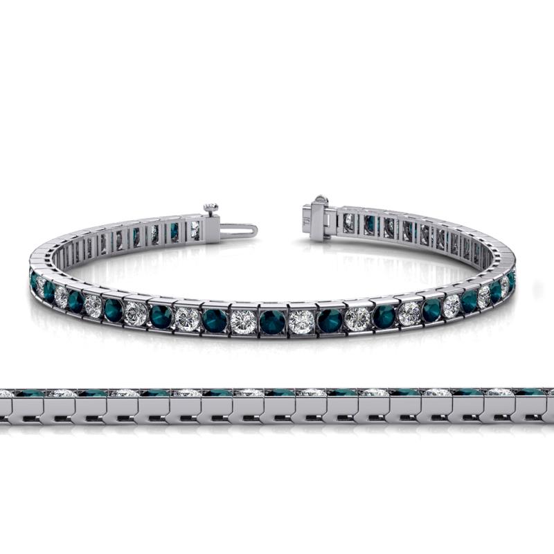 Abril 3.10 mm Blue and White Lab Grown Diamond Eternity Tennis Bracelet 