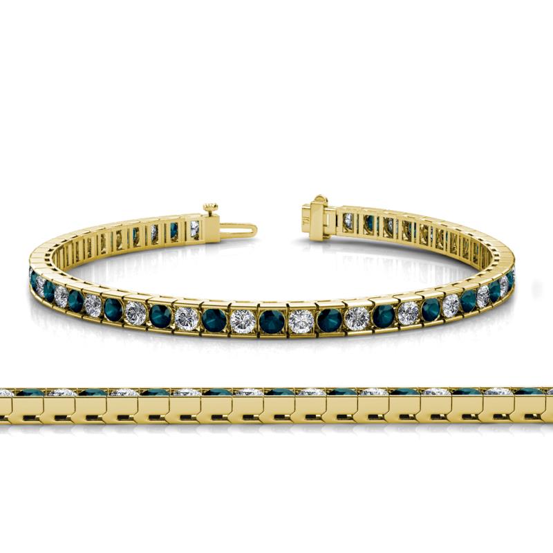 Abril 3.10 mm Blue and White Lab Grown Diamond Eternity Tennis Bracelet 