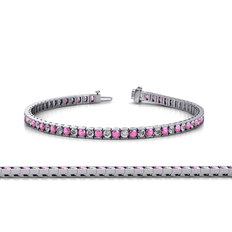 Abril 2.50 mm Pink Sapphire and Diamond Eternity Tennis Bracelet 