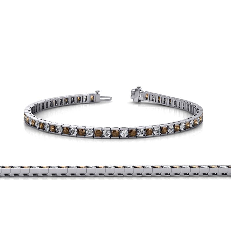 Abril 2.50 mm Smoky Quartz and Diamond Eternity Tennis Bracelet 