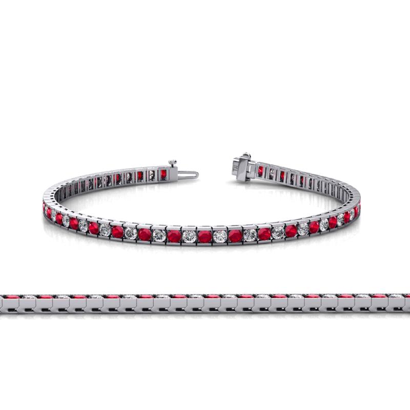 Abril 2.50 mm Ruby and Lab Grown Diamond Eternity Tennis Bracelet 
