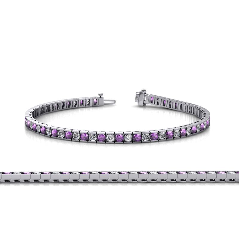 Abril 2.50 mm Amethyst and Lab Grown Diamond Eternity Tennis Bracelet 