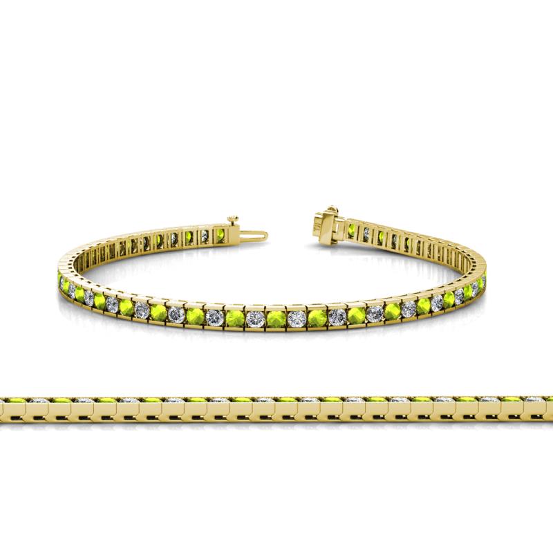 Abril 2.50 mm Peridot and Lab Grown Diamond Eternity Tennis Bracelet 