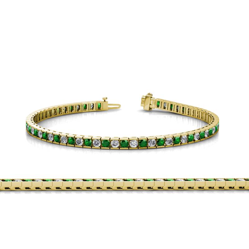 Abril 2.50 mm Emerald and Lab Grown Diamond Eternity Tennis Bracelet 