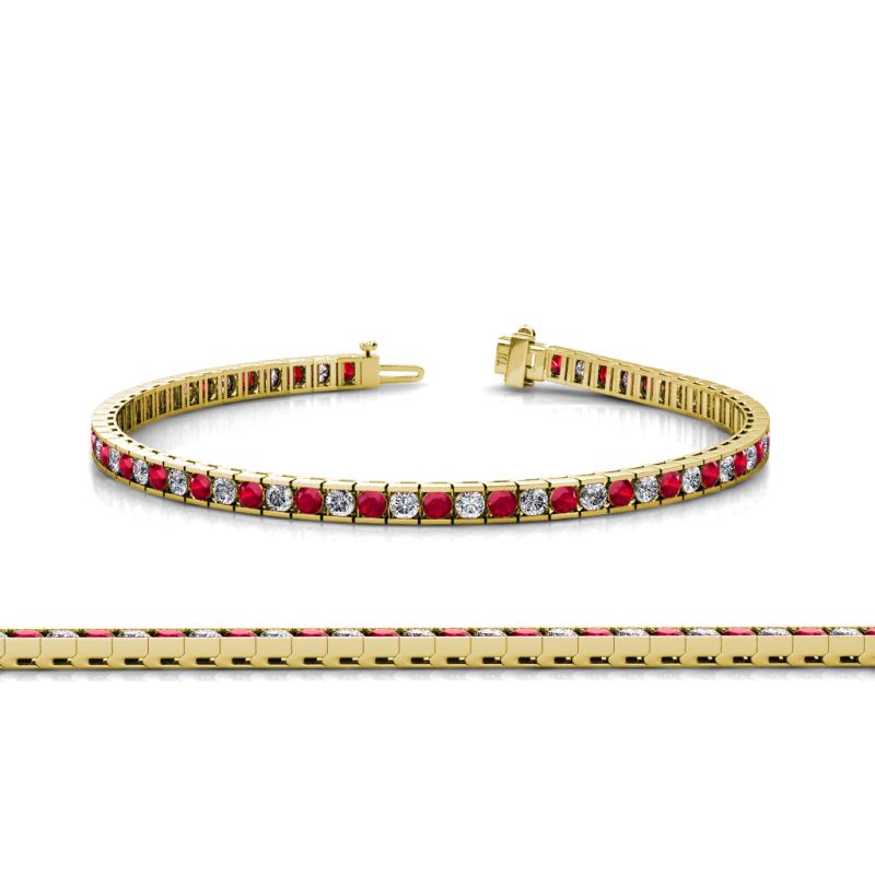 Abril 2.40 mm Ruby and Lab Grown Diamond Eternity Tennis Bracelet 