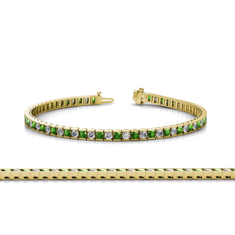 Abril 2.40 mm Green Garnet and Lab Grown Diamond Eternity Tennis Bracelet 