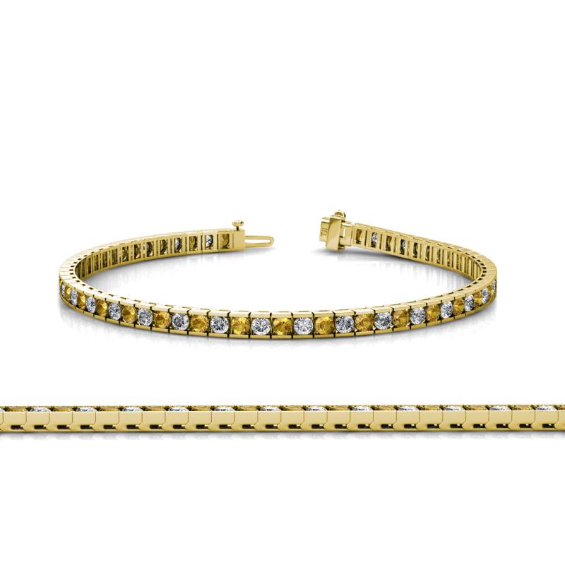 Abril 2.40 mm Citrine and Lab Grown Diamond Eternity Tennis Bracelet 