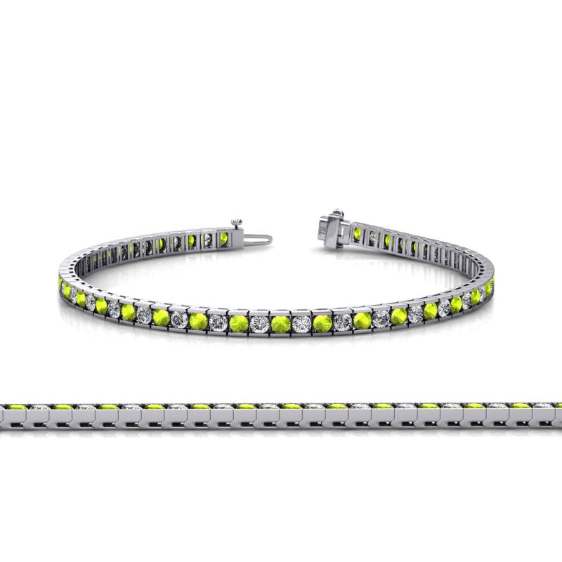 Abril 2.40 mm Peridot and Lab Grown Diamond Eternity Tennis Bracelet 