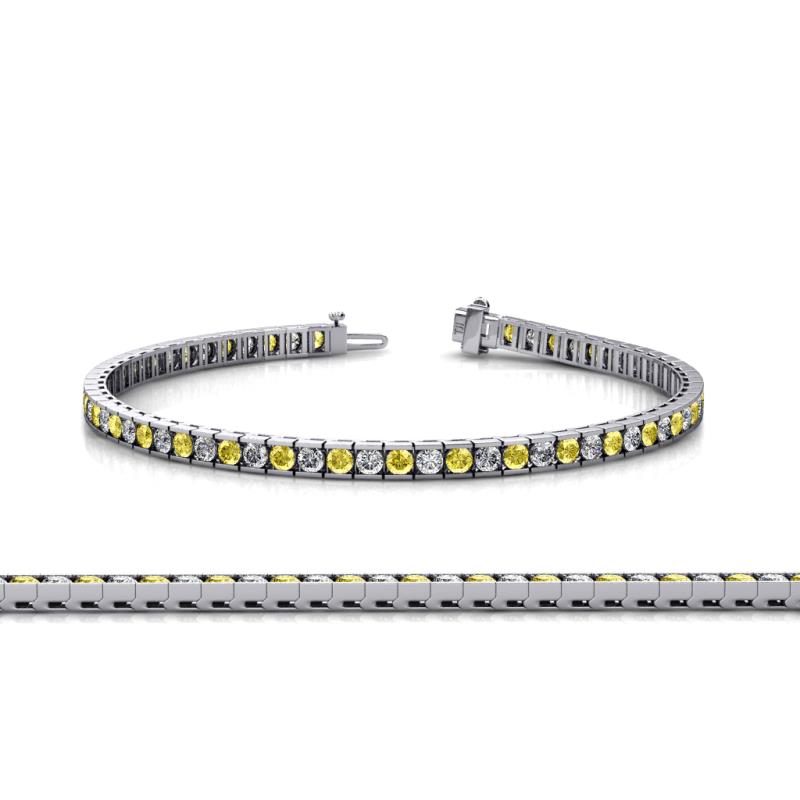 Abril 2.40 mm Yellow Sapphire and Lab Grown Diamond Eternity Tennis Bracelet 