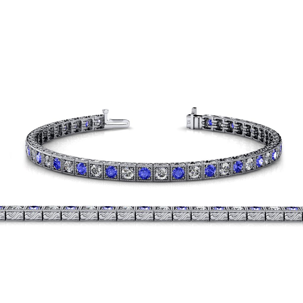 Nancie 3.30 mm Tanzanite and Lab Grown Diamond Eternity Tennis Bracelet 