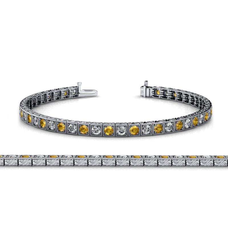 Nancie 3.30 mm Citrine and Lab Grown Diamond Eternity Tennis Bracelet 