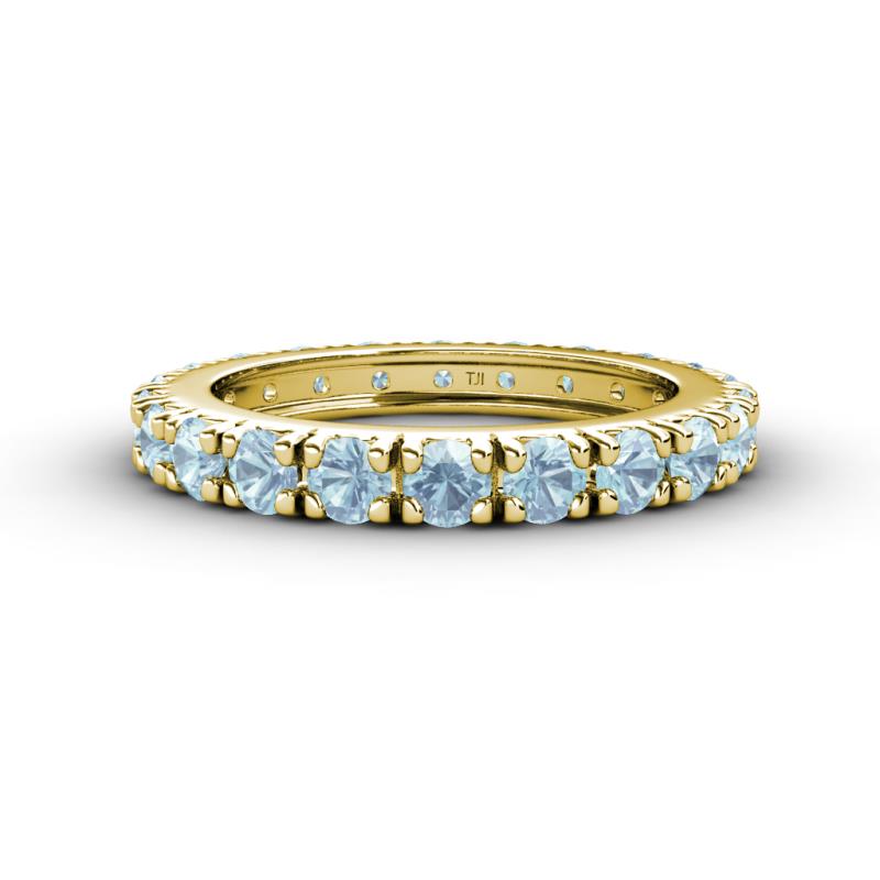 Gracie 3.00 mm Round Aquamarine Eternity Band 