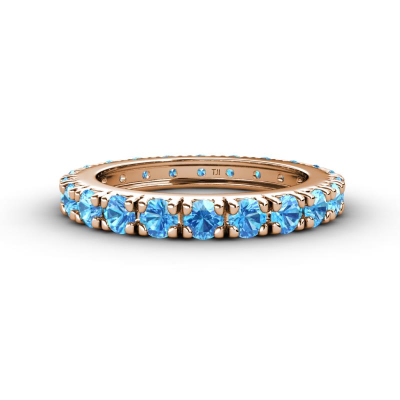 Gracie 3.00 mm Round Blue Topaz Eternity Band 