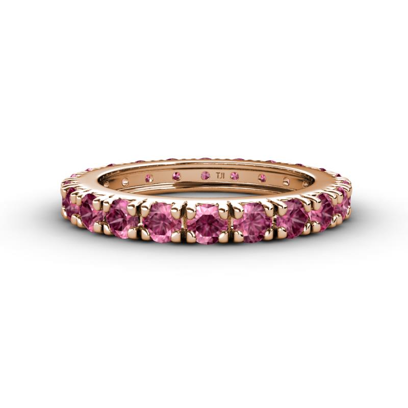 Gracie 3.00 mm Round Pink Tourmaline Eternity Band 