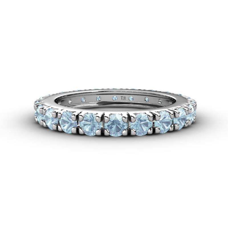 Gracie 3.00 mm Round Aquamarine Eternity Band 
