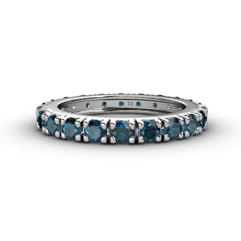 Gracie 3.00 mm Round Blue Diamond Eternity Band 