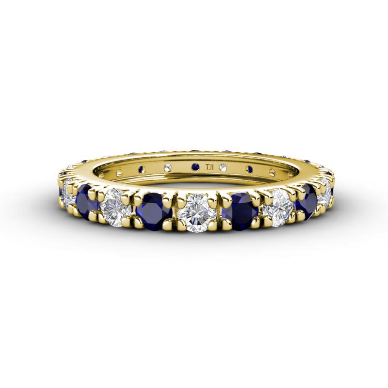 Gracie 3.00 mm Round Blue Sapphire and Diamond Eternity Band 