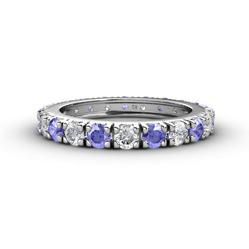 Gracie 3.00 mm Round Tanzanite and Diamond Eternity Band 