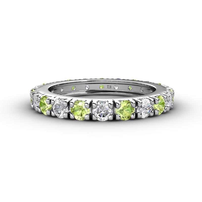 Gracie 3.00 mm Round Peridot and Diamond Eternity Band 