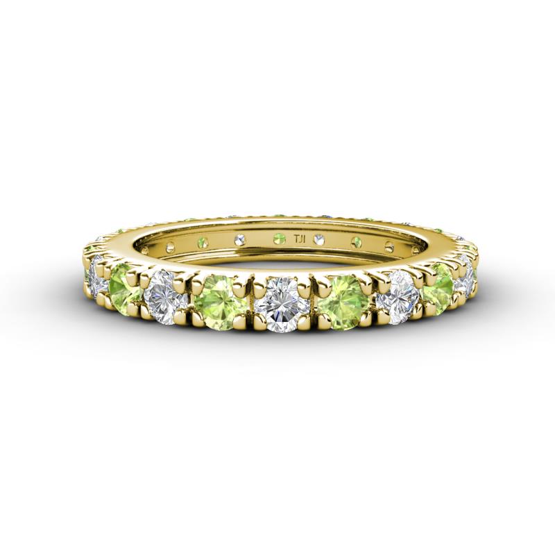 Gracie 3.00 mm Round Peridot and Diamond Eternity Band 